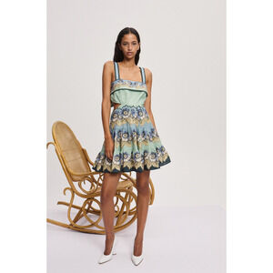 Alemais Madalena Cut Out Mini Dress in Blue US 4